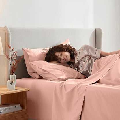 Nestl RV Bed Linen Set, Short Queen - 4 Piece Microfiber Sheet Set with Double Brushed Peach Sheets, Extra Soft Bedding & Pillowcases