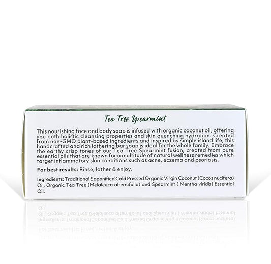 Coco Fiji Soap Bar for Face and Body Infused With Organic Coconut Oil, Tea Tree Spearmint, Essential Oil, Natural Soap for Moisturizing & Pore Purifying Skin, 7 oz,Pack of 12