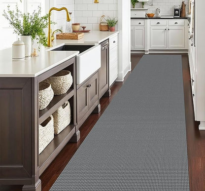 EARTHALL Runner Rug 3x18 Ft Washable Runners for Hallways Extra Long Woven Non Slip Entryway Runner Braided Kitchen Runner Indoor Outdoor Carpet Runners for Hotels, Officel, Stair, Dark Gray