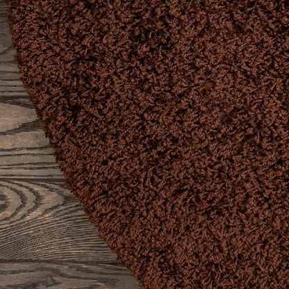 Unique Loom Solid Shag Collection Area Rug (5' 1" x 8' Oval, Chocolate Brown)