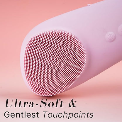 VRAIKO PorePure Silicone Face Scrubber | 2-in-1 Facial Cleansing Brush & Skin Spatula Duo | Blackhead Remover Pore Cleaner for Face & Nose | IPX7 Waterproof Exfoliating Massager Deep Cleansing