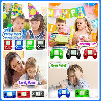 12Pcs Video Game Keychain, Gamer Party Favors Video Game Party Supplies for Kids, 3 Styles Mini Game Console for Kids Backpack, Birthday Party, Classroom Prizes