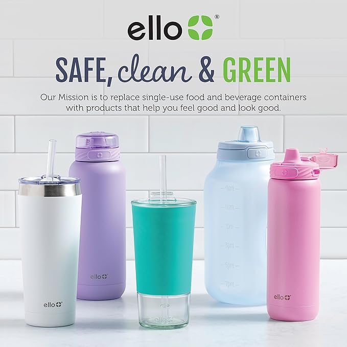 Ello Duraglass 3.4 Cup Meal Prep Sets 10Pc, 5 Pack Set- Glass Food Storage Container with Silicone Sleeve and Airtight BPA-Free Plastic Lids, Dishwasher, Microwave, and Freezer Safe, Melon