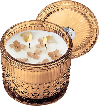 Chloefu LAN Sandalwood Candle, Patchouli Candles for Home Scented, Home Decoration, Gift for Women & Men, Candles for Blessing, Prayers, Highly Scented & Long Lasting, 14 oz