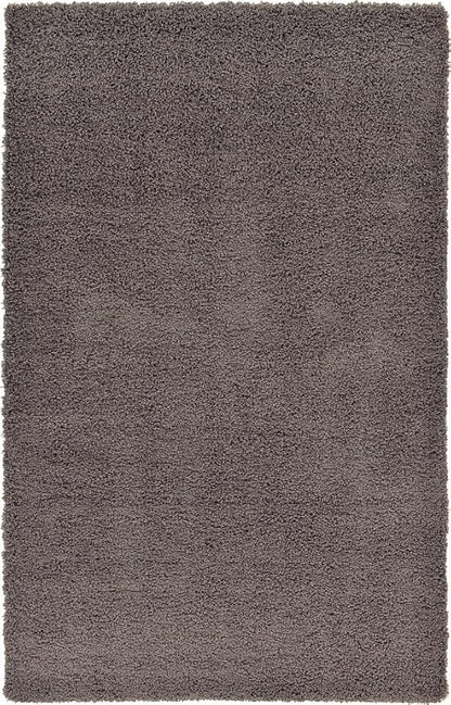 Unique Loom Solid Shag Collection Area Rug (5' 1" x 8' Rectangle Graphite Gray)