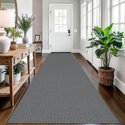 EARTHALL Runner Rug 3x12 Ft Washable Runners for Hallways Extra Long Woven Non Slip Entryway Runner Braided Kitchen Runner Indoor Outdoor Carpet Runners for Entryway, Hall, Foyers, Dark Gray