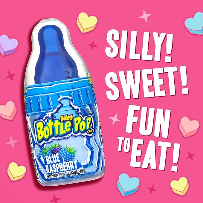 Baby Bottle Pop Candy Lollipops Variety Pack - 10 Ct Bulk Lollipops with Dipping Powder, Full Size, Fun Hard Candy For Birthday Parties, Valentine's Gifts, Goodie Bags, Party Favors
