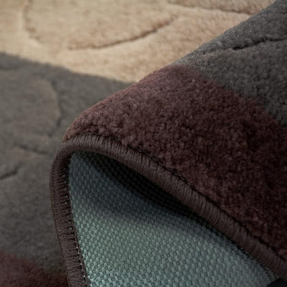 Washable Custom Size Runner Rug Circles Abstract Design Extra Long Runner Rugs for Hallways 26 Inch Wide x Pick Your Size by Feet Slip Skid Resistant Rubber Back (Circle Brown, 3 ft x 36 in)