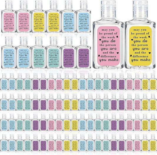 80 Pcs Thank You Gifts for Coworker Mini Hand Sanitize Gel Bulk Scent Hand Sanitizer Travel Size Inspirational Appreciation Gifts for Christmas Party Supplies Friends Teacher Employee