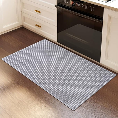 2x3 ft Indoor Door Mat Entryway Rug Non Slip Woven Washable Area Rugs Kitchen Mats for Floor, Front Entry Rug Entrance Doormat for Hall Porch Bathroom Kitchen Bedroom, Easy Clean, Gray 24"x36"