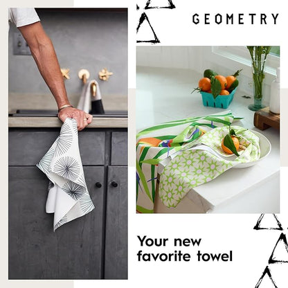 GEOMETRY Kitchen Towels - Quick Dry, Absorbent Microfiber Dish Towels for 4th of July, Memorial Day, Veterans Day, and Holiday Decor - Red, White, and Blue- Patriot Picnic