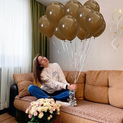 Brown Balloons - 30 Pcs 12 Inch Coffee Chocolate Brown Latex Balloons for Birthday, Wedding, Baby Shower & Party Decorations