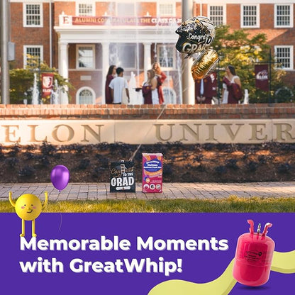 GreatWhip 13L Helium Tank Up To 50 Latex Balloons, 50 Pink Latex Balloons And Ribbons Included. (2 Boxes)