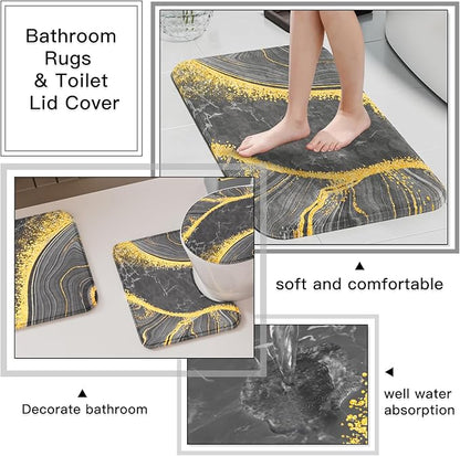 25PCS Bathroom Accessory Set, Beige Bathroom Set with Large-Capacity 4 Gallon Trash Can,Bathroom Rugs Set, Waterproof Shower Curtain, Toilet Brush, Toothbrush Holder & Soap Dispenser