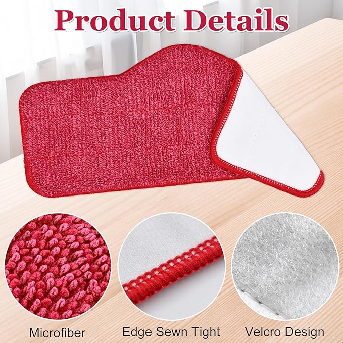 6 Pack Steam Mop Pads Compatible with Schenley Steam Mop Cleaner,Microfiber Steam Mop Replacement Pads for Schenley Steam Mop 7 in 1,Reusable and Washable Steam Mop Accessories for Floor Cleaning