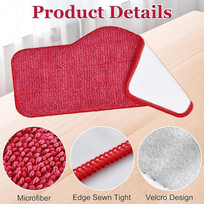 6 Pack Steam Mop Pads Compatible with Schenley Steam Mop Cleaner,Microfiber Steam Mop Replacement Pads for Schenley Steam Mop 7 in 1,Reusable and Washable Steam Mop Accessories for Floor Cleaning