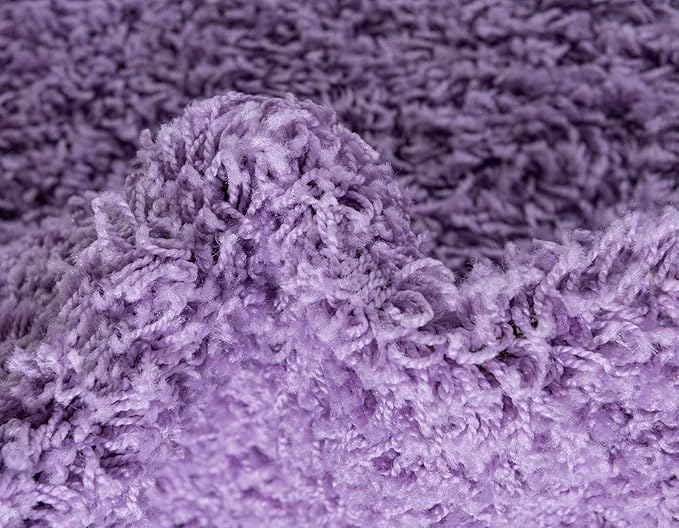 Unique Loom Solid Shag Collection Area Rug (8' x 11' Rectangle, Lilac)