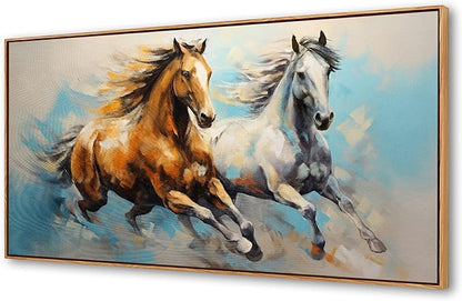 YYYYHPP WKYP2275 Wall Art Horses Pictures Canvas Wall Art Wood Framed Canvas Prints Painting Horses Pictures Ready to Hang for Living Room Bedroom Kitchen Home and Office Wall Decor
