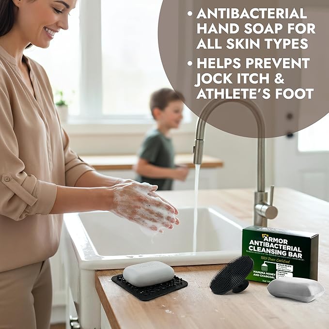 Antibacterial Soap Antibacterial Hand Soap for All Skin Types | Kills 99.9% of Germs & Bacteria | Helps with Jock Itch, Athlete’s Foot, Ringworm, Itchy Skin & Odor Soap with Case Pack of 2
