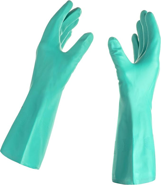 Best Nitrile Rubber Cleaning, Household, Dishwashing Gloves, Latex Free, Vinyl Free, Reusable not Disposable, Medium M (1 Pair)