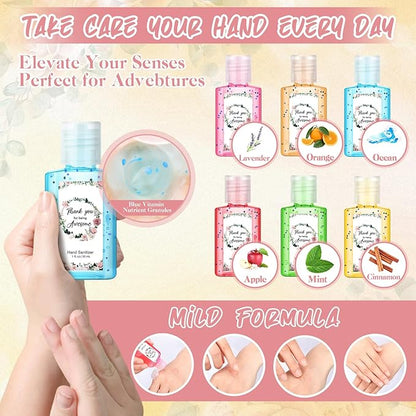 Frienda 24 Set Thank You Hand Sanitizer Gift Set Appreciation Mini Travel Size Hand Sanitizers Bulk Appreciation Gift with Bag for Coworker Team Teacher Nurse Christmas Homeless Care Package Supplies