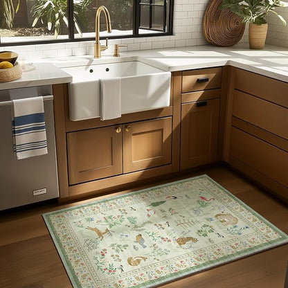 Washable Door Mat Indoor Entrance: 2x3 Entryway Rugs Small Area Rug Non-Slip Low Pile Soft Kitchen Rug for Front Door Indoor Entrance Entry Bedside Kids Room