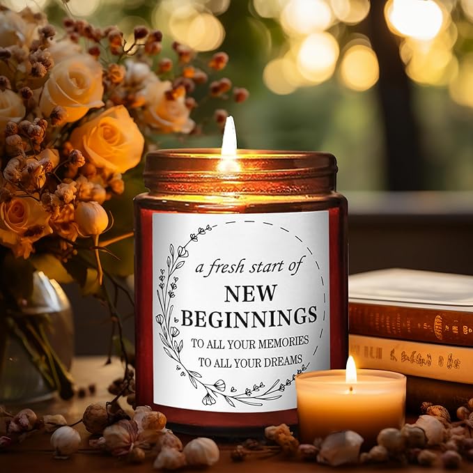 Gifts for New Beginnings - Housewarming New Home Gifts for Friends - House Warming Party Decor - Gift for Retirement, New Job, Coworker Leaving - Relaxing Candles for Women Stress Relief