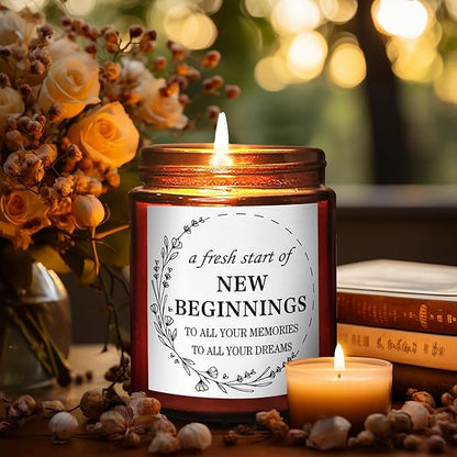 Gifts for New Beginnings - Housewarming New Home Gifts for Friends - House Warming Party Decor - Gift for Retirement, New Job, Coworker Leaving - Relaxing Candles for Women Stress Relief