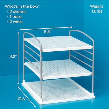 YouCopia UpSpace Cabinet Box Organizer, Adjustable Kitchen Pantry Shelf for Plastic Wrap and Foil Storage, Small Classic Edition