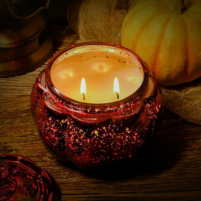 Scented Candles for Home Decoration - Aromatherapy Candles - Pumpkin Shaped -Vanilla Caramel | Thanksgiving Candle Gift Natural Soy Wax Candles