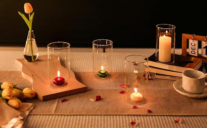 CYS Excel Glass Hurricane Candle Holder – 3" Diameter x 6" Height | Open-Ended Bottomless Cylinder Sleeve, Clear Glass Chimney Tube Cover, 1 Piece
