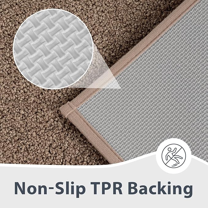Bathroom Rugs 30" x 46", Non-Slip Extra Soft Absorbent Bath Rugs, Machine Washable Quick Dry Bath Mats for Bathroom Floor, Shower, Bathtub and Sink, Grayish Brown & Coffee