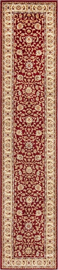 Rugs.com Aditi Collection Rug – 2' 7 x 13' Runner Red Low Rug Perfect for Living Rooms, Large Dining Rooms, Open Floorplans