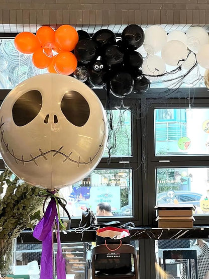 Orange and Black Balloons, 75PCS Halloween Balloons,12in and 5in Black Orange and White Balloon for Halloween Theme Party Graduation New Year Birthday Decorations
