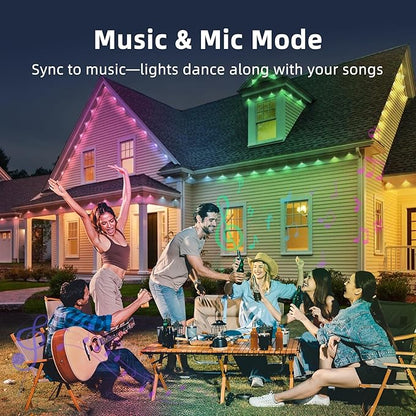 100FT Permanent Outdoor Lights, RGB LED Eaves Lights with App/Remote Control,Waterproof Smart String Lights for Christmas and All Holiday Decor,Daily and Party Lighting,House Roof and Garden Lighting