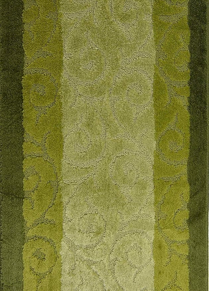 Custom Cut Hallway Runner Rug, Slip Resistant, 31 Inch Wide X Your Choice of Length, Scroll Green, 31 Inch X 17 feet