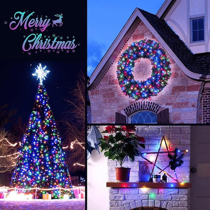JMEXSUSS 2 Pack Multicolor Fairy Lights Battery Operated, Total 400 LED 132ft Multicolor String Lights with Remote, 8 Modes Christmas Fairy Lights for Bedroom Patio Garden Deck Christmas Decorations
