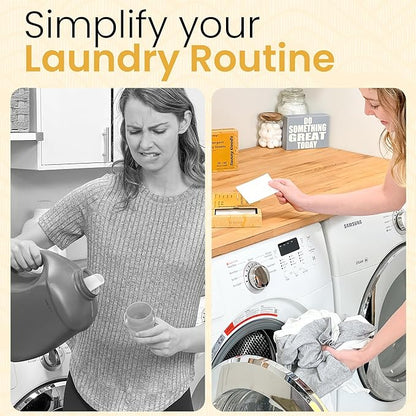 Laundry Detergent Sheets with Plant Powered Stain-Fighting Enzymes - 60 Loads - Concentrated Liquidless Laundry Soap Sheets - Home and Travel Laundry Detergent - Unscented