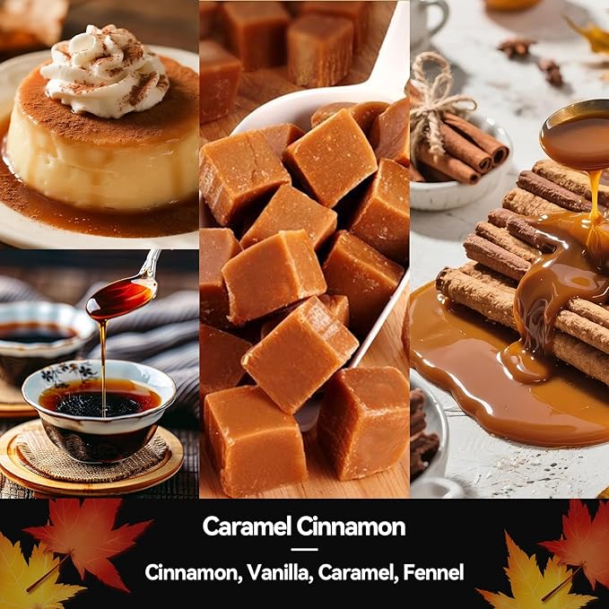 Caramel Cinnamon Luxury Candle - Rich Gourmand Scent, 7oz Natural Soy Wax, Hand-Poured Cozy Home Scented Candle - Elegant Home Fragrance for Living Room, Dinner Party & Self-Care Indulgence