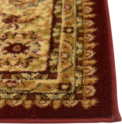 Rugs.com Aditi Collection Rug – 2' 2 x 6' Runner Red Low Rug Perfect for Living Rooms, Large Dining Rooms, Open Floorplans