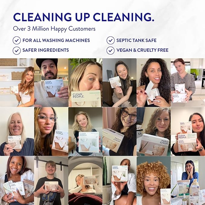The Clean People Laundry Detergent Sheets - Laundry Soap - Ultra Concentrated, Recyclable Packaging, Stain Fighting - Peppermint, 192 Pack