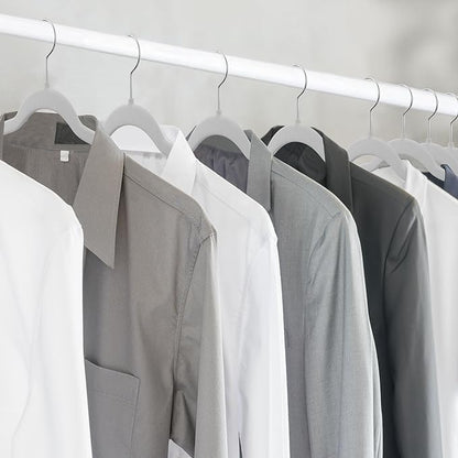 Velvet Skirt Hangers – with Adjustable Clips, 360 Degree Swivel Hook, and Non-Slip Shoulder Notch, Holds Up to 10 lbs, for Organizing Skirt, Pants, Dress, and Clothes, Pack of 30, White