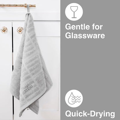 All-Clad Solid Kitchen Towel: Highly Absorbent, Super Soft Long Lasting - 100% Cotton, 17"x30" Tea Towel for Cleaning & Drying Dishes, Pans, Glassware, or Countertops, (1-Pack), Titanium Gray
