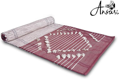 Craftyansari Handwoven Cotton Yoga Mat, Natural, 72 x 24 Inches, Fair Trade, Soft Absorbent Surface for Exercise, Workout, Meditation