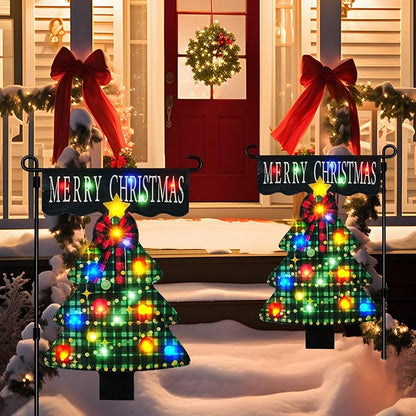 Halloween Solar-Powered Lighted Witch Garden Flag, 12x18 Inch Double-Sided Outdoor Decor with 8 Lighting Modes, Waterproof Yard Flag for Halloween Patio, Lawn & Porch