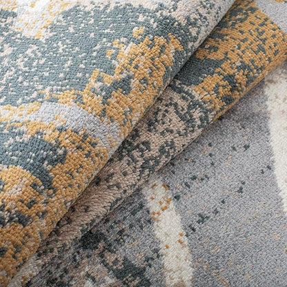 Superior Indoor Runner Rug, Plush Carpet Cover, for Hallway, Entry, Dining, Office, Kitchen, Modern Floral Patchwork Decor, Pastiche Collection, 2' 7" x 10', Camel