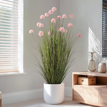 57in Lifelike Artificial Tall Grass Plant with 19 Lifelike Dandelion Flower and Non-Toxic,odorless Fake Tall Frass Plant Fake Plants for Indoor Decoration,Home Decor