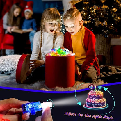 24PCS Neon Happy Birthday Party Favors LED Finger Lights：Glow-in-the-Dark Light-Up Toys Bulk for Kids 4-8-12,Goodie Bags for Kids Birthday Party Decorations Supplies, Classroom Prizes, Fun Gifts
