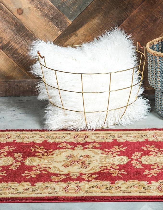 Rugs.com Chateau Collection Rug - 13 Ft Runner Red Medium Pile Rug