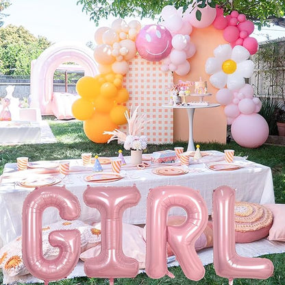 Giant Letter P Foil Name Balloon, Pastel Pink Inflatable Word Balloons P Alphabet Birthday Decor, 40 Inch Baby Pink A-Z Custom Letter Balloon for Girls Baby Shower Party Decoration Supplies